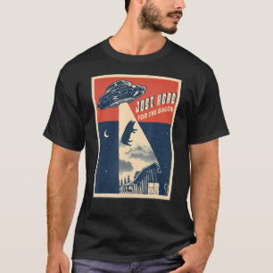 T-shirt Balise d'enlèvement de ferme Alien Bacon rétro OVN