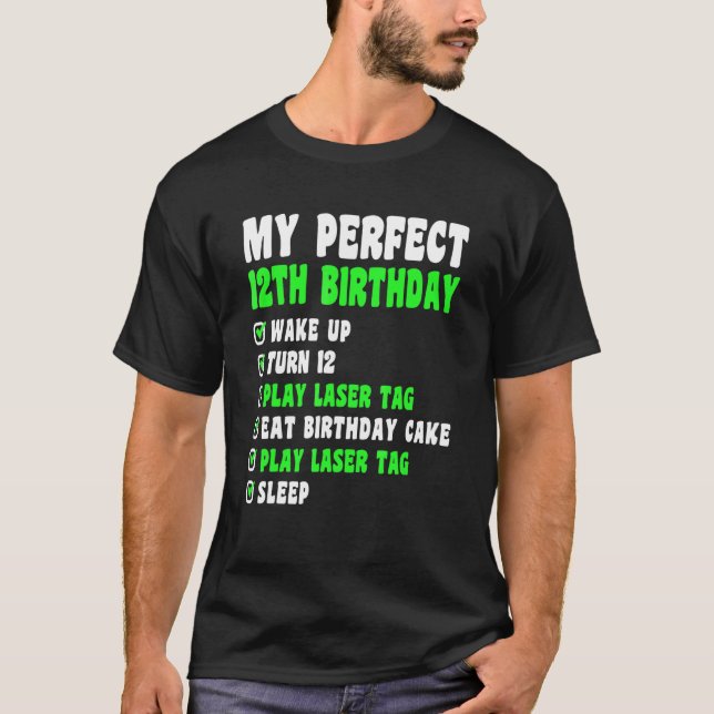 T-shirt Balise laser 12e anniversaire Mon parfait 12e anni (Devant)