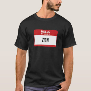 T-shirt Balise Nom Zion Bonjour Mon Nom Est Zion