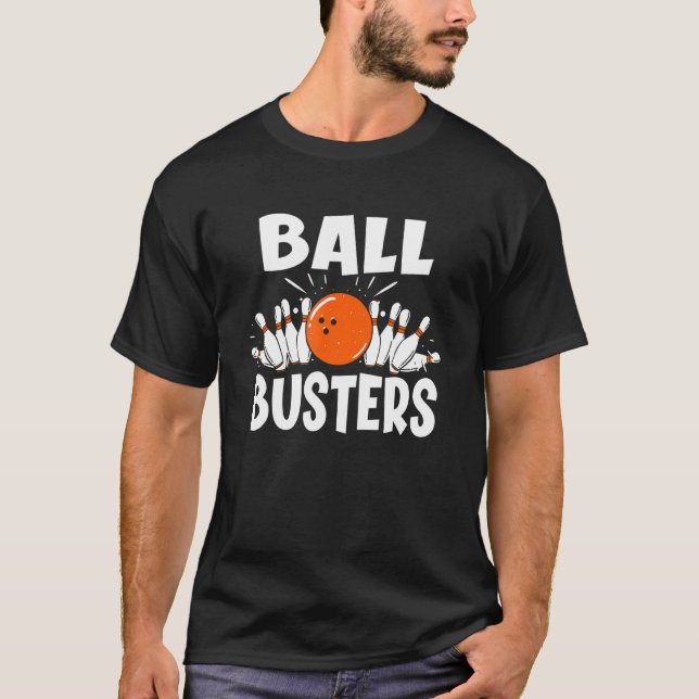 T-shirt Ball Busters Bowling Couple Bowler Alley B (Devant)