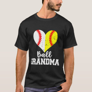 T-shirt Ball Grand-mère Funny Baseball Softball Grand-mère