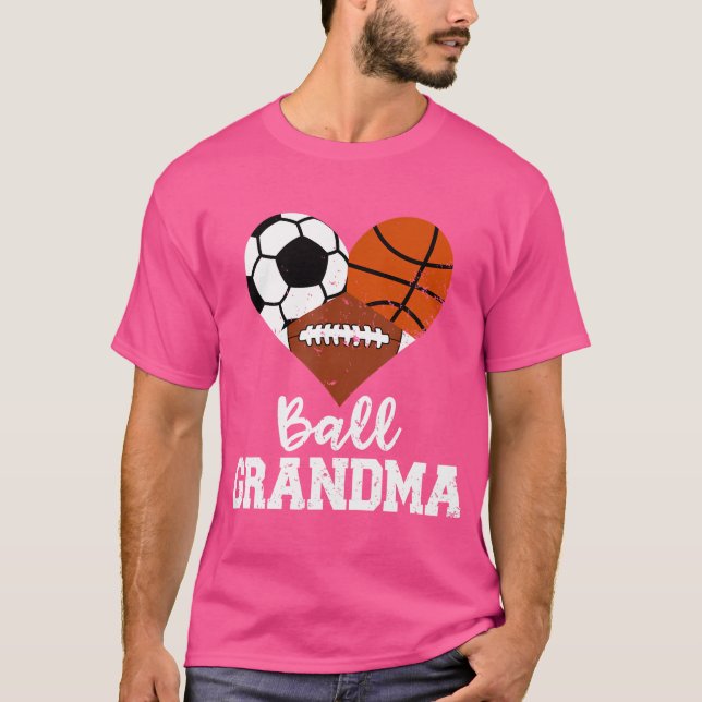 T-shirt Ball Grand-mère Funny Football de basket-ball Foot (Devant)