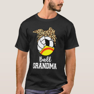T-shirt Ball Grand-mère Softball Volleyball Soccer Leopard