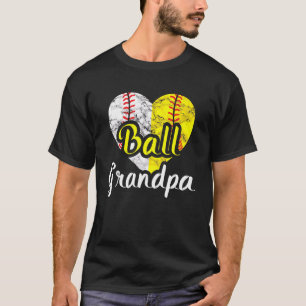 T-shirt Ball Grandpa Baseball Softball Sports Grand-père