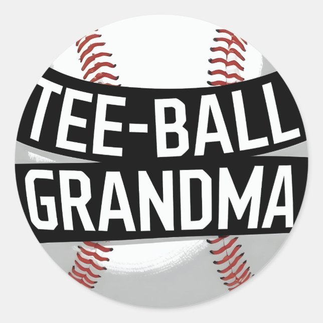 T-Shirt-Ball Großmutter Runder Aufkleber (Vorderseite)