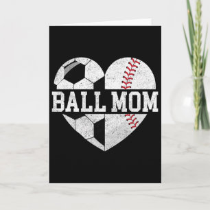 T-Shirt Ball-Mama Herz Lustig Baseball Fußball-Mam Karte