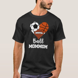 T-shirt Ball maman Coeur de football de football de basket