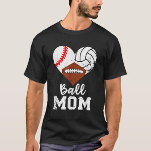 T-shirt Ball Maman Funny Baseball Football Football Volley