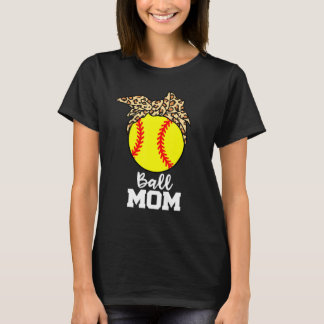 T-shirt Ball Maman Softball Leopard Maman