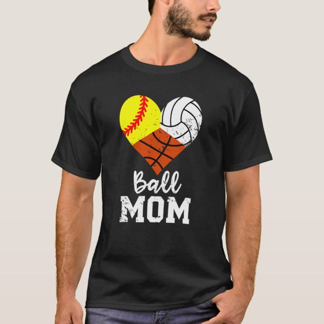 T-shirt Ball Mom Softball Volley-ball Basket Maman 1 (Devant)