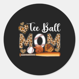 T-Shirt Ball Niedliche Mama Leopard Kostüm Basebal Runder Aufkleber