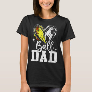 T-shirt Ball Papa Softball Soccer Ball Papa Des Deux