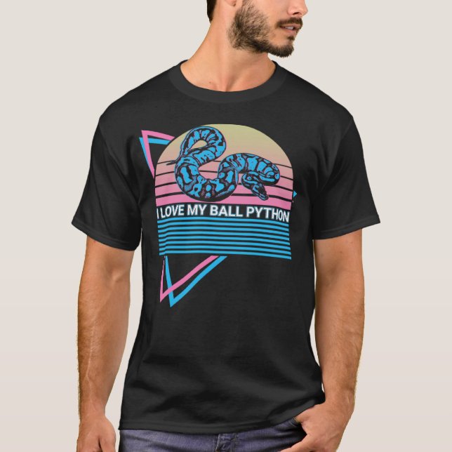 T-shirt Ball Python Snake Retro I Love My Ball Python (Devant)