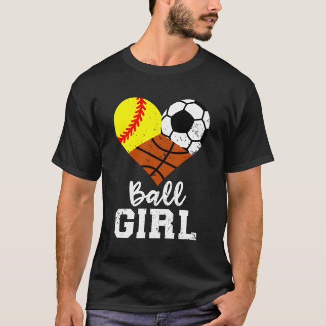T-shirt Ball Softball Soccer Basketball (Devant)