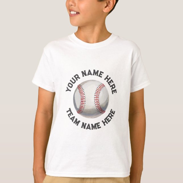 T-shirt Balle de base-ball moderne tendance personnalisée (Devant)