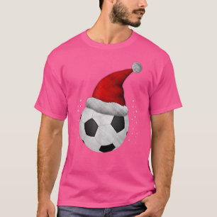 T-shirt Balle de football de Noël Chapeau de Noël Funny Sp
