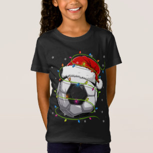 T-Shirt Balle de football de Noël Santa Chapeau Correspond