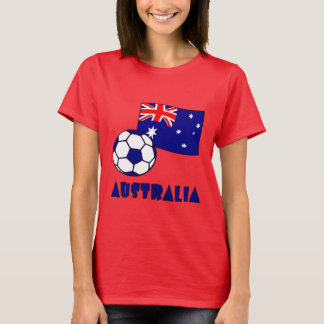 T-shirt Balle de football et drapeau de l'Australie bleus 