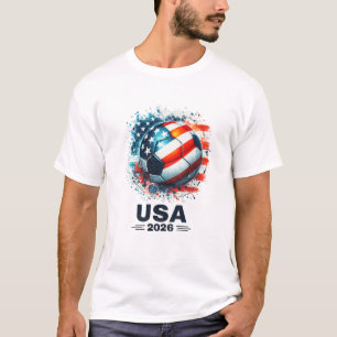 T-shirt Balle de football USA 2026 Patriotique