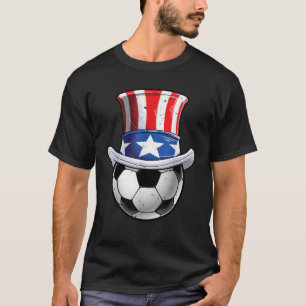 T-shirt Balle de soccer 4 juillet Oncle Sam Hommes Femmes