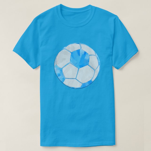 T-shirt Balle de soccer bleu (Design devant)