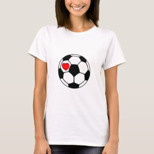 T-shirt Balle de soccer (Coeur rouge)