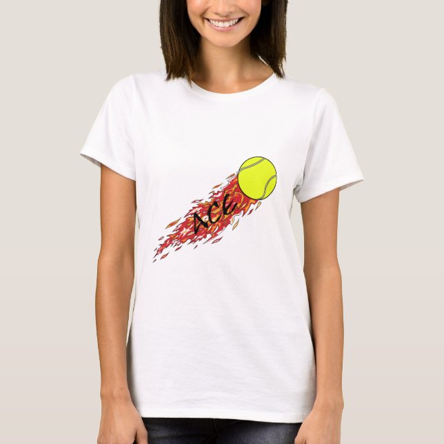 T-shirt balle de tennis en ace sur feu (Devant)