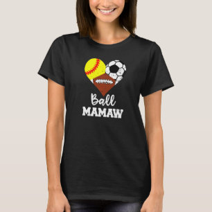 T-shirt Balle Mamaw Coeur Softball Football Football Mamaw