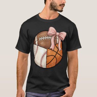 T-shirt Balle Multisport Ruban Rose Baseball Football