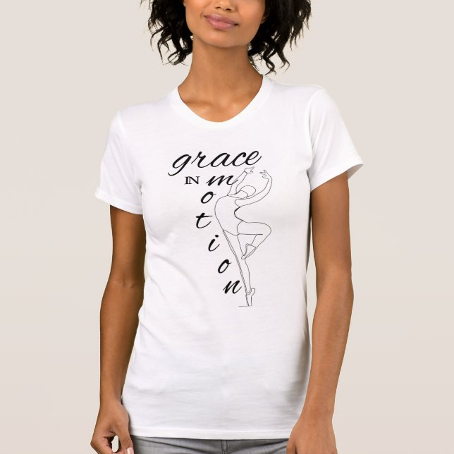 T-shirt Ballerina d'art simple et élégant avec devis (Devant)