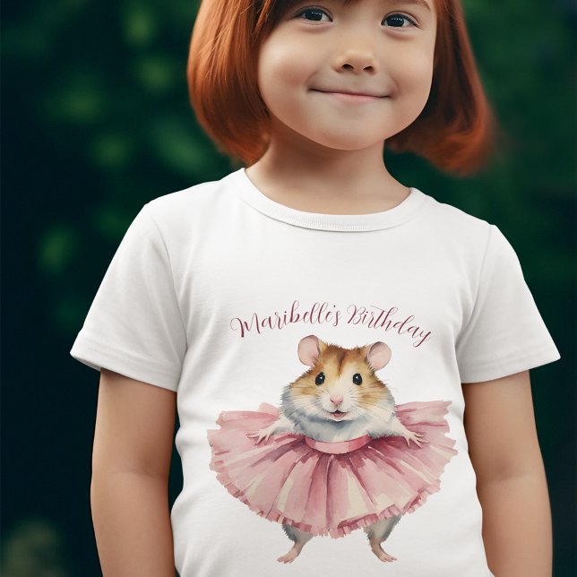 T-Shirt Ballerina Hamster Girls Anniversaire Personnalisé (Créateur téléchargé)