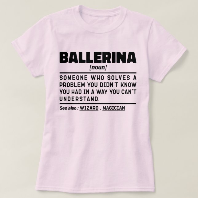 T-shirt Ballerina Noun Définition Cool Danser Amant Dansan (Design devant)
