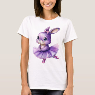T-shirt Ballerine de lapin mignonne danse ballet