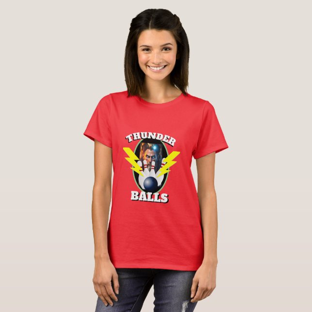 T-shirt BALLES THUNDER DE LA Chemise De Bowling Féminine (Devant entier)