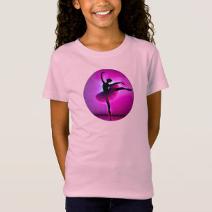 T-Shirt Ballet Ballerina Pose Violet brillant Couleurs