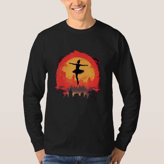T-shirt Ballet Dancer Silhouette Ballerina Dancing Women G (Devant)