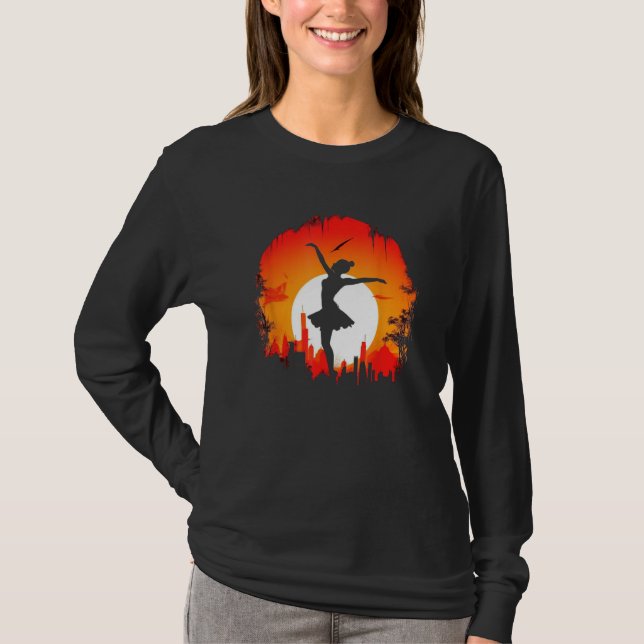 T-shirt Ballet Dancer Silhouette Ballerina Dancing Women G (Devant)