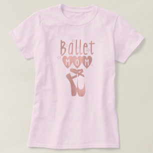 T-shirt Ballet Maman Rose Rose Or Étoiles & Coeurs