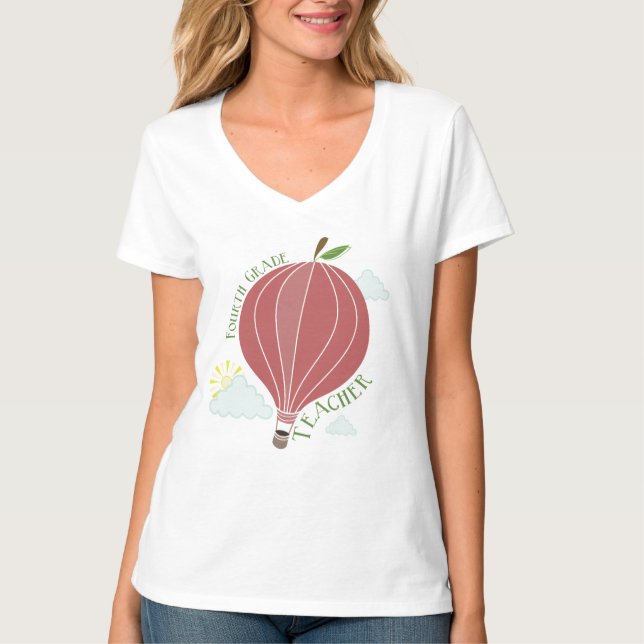 T-shirt Ballon à air chaud de quatrième professeur de (Devant)