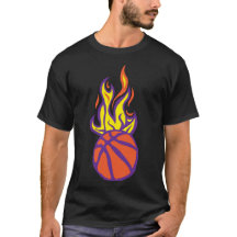 ballon basketball flamme fire flame cartoon dessin