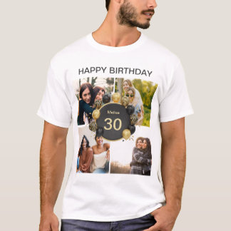 T-shirt Ballon d'anniversaire heureux personnalisé 4 Colla