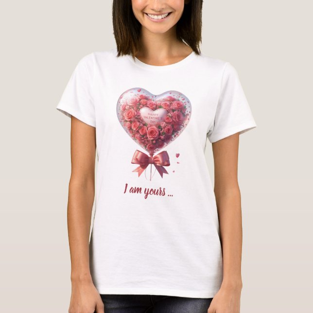 T-shirt Ballon en forme de coeur en aquarelle tendance ave (Devant)