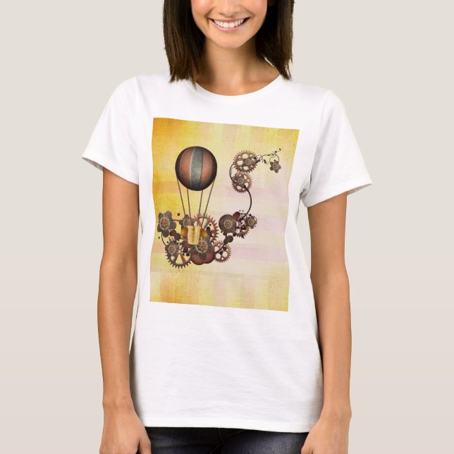 T-shirt Ballon Steampunk Antique Jaune (Devant)
