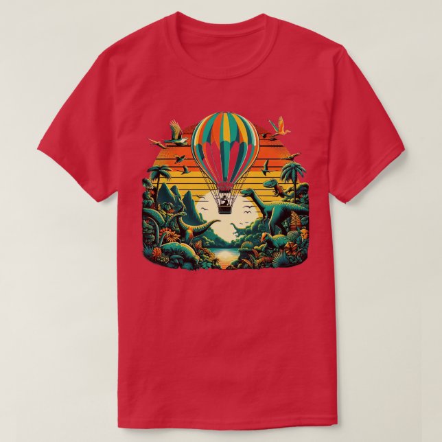 T-shirt ballon volant au-dessus d'une forêt vibrante avec  (Design devant)