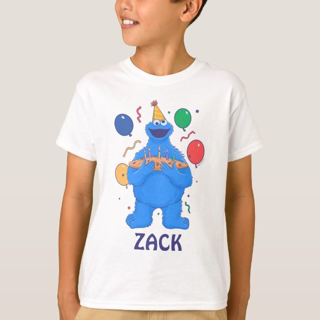 T-shirt Ballons d'anniversaire de Cookie Monster (Devant)
