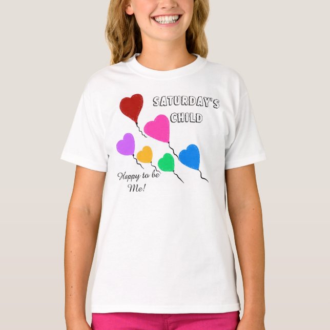 T-shirt Ballons de coeur pour enfants du samedi (Devant)