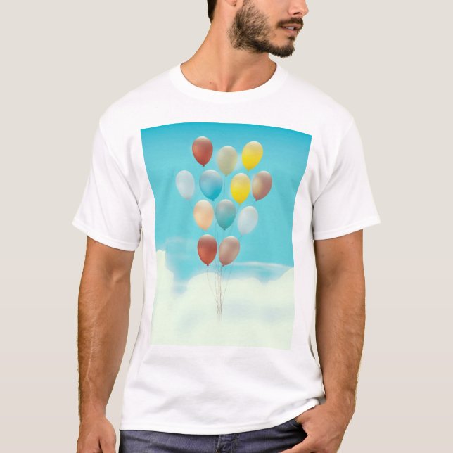 T-shirt Ballons flottants vintages (Devant)