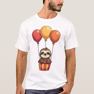 T-shirt Ballons Paresseux Vintage Design Animal Mignon Rét