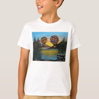 T-shirt Balloon Hot Air survolant la rivière RenmaDesign