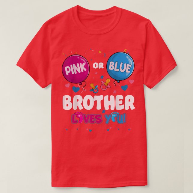 T-shirt Balloon rose ou bleu frère vous aime Genre Réve (Design devant)
